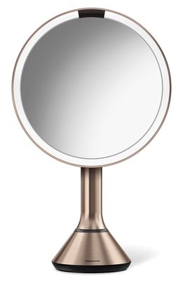 simplehuman 8-Inch Sensor Mirror with Brightness Control in Rose Gold
