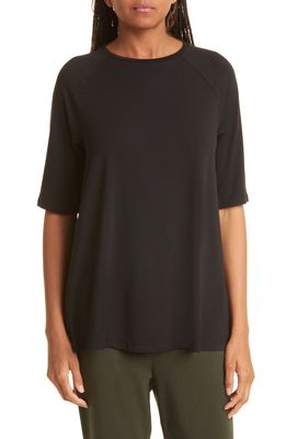 Eileen Fisher Boxy Crewneck Top in Black