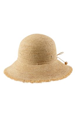 Helen Kaminski Emmie 9 Packable Raffia Hat in Natural/Natural Fringe