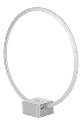 Brightech Circle LED Table Lamp in Silver