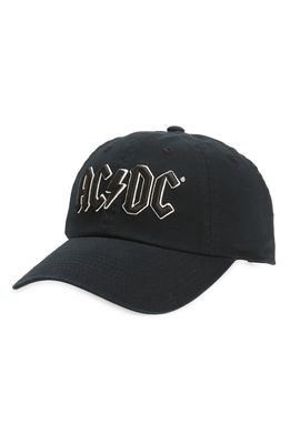 American Needle AC/DC Ballpark Cotton Baseball Cap in Black