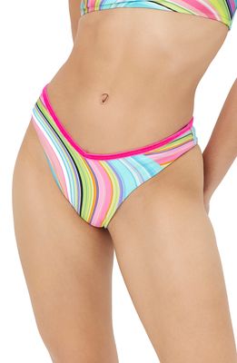 Frankies Bikinis Enzo Shine Bikini Bottoms in Rainbow Swirl