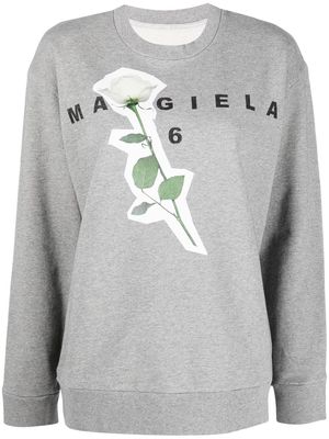 MM6 Maison Margiela logo-print detail sweatshirt - Grey