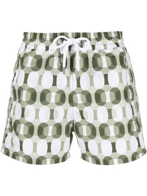 Frescobol Carioca geometric-print swim shorts - Green