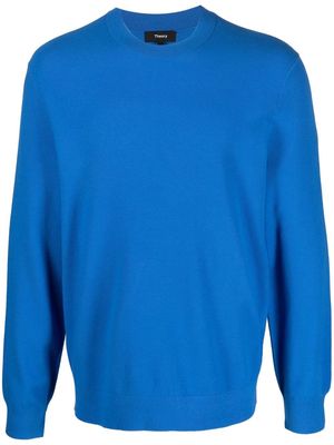 Theory ribbed-knit crew neck jumper - Blue
