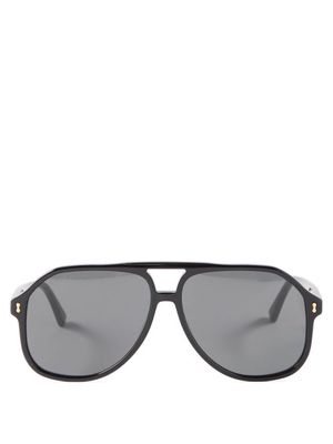 Gucci Eyewear - Navigator Acetate Sunglasses - Mens - Black