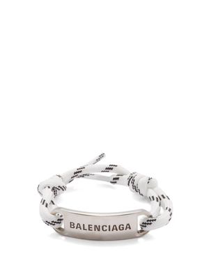 Balenciaga - Plate Logo Corded Bracelet - Womens - White Multi