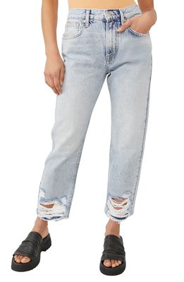 Free People We the Free Bonita High Waist Distressed Jeans in Dream Blue