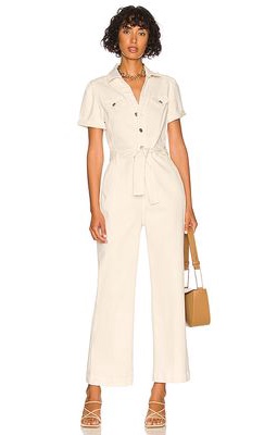 PAIGE Anessa Puff Sleeve Jumpsuit in Cream