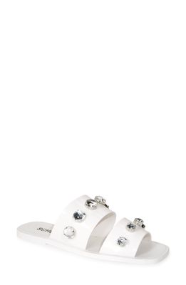Schutz Lizzie Crystal Embellished Sandal in White
