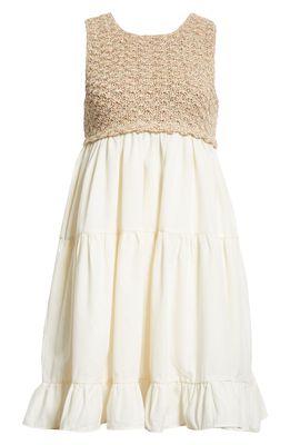 AYNI Uku Sleeveless Crochet Maxi Dress in Coral/Pear/Butter