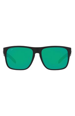 Costa Del Mar 59mm Polarized Square Sunglasses in Black Green