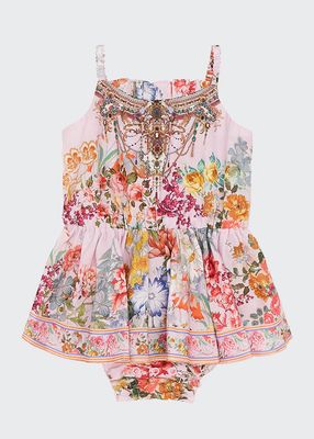 Girl's Flower Child Ruffle Dress, Size 3M-24M