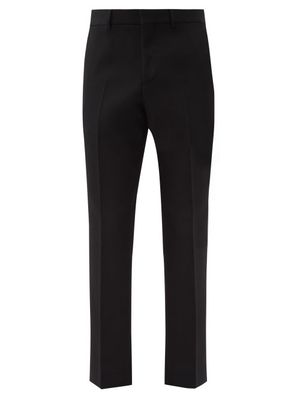 Burberry - Wool Grain De Poudre Straight-leg Trousers - Mens - Black