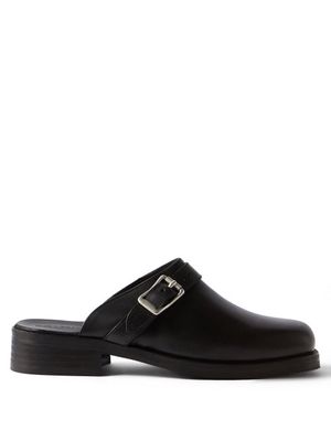 Our Legacy - Camion Square-toe Leather Backless Loafers - Mens - Black