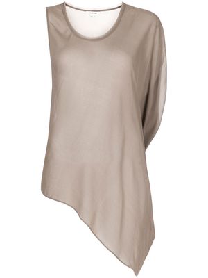 Helmut Lang Pre-Owned 2010s draped asymmetric blouse - Brown