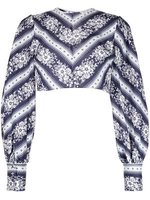 Alice McCall long sleeve cropped blouse - Blue