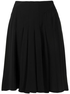 Giorgio Armani Pre-Owned 2010 high-waisted pleated silk skirt - Black