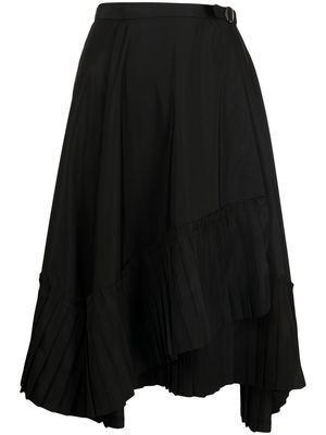 Comme Des Garçons Pre-Owned 2010s pleated detailing asymmetric skirt - Black
