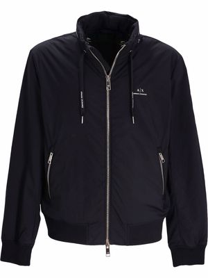 Armani Exchange concealed hood bomber jacket - Blue