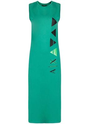 Armani Exchange patterned sleeveless maxi dress - Green
