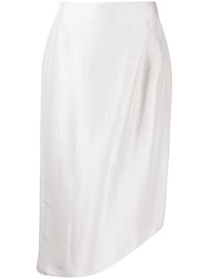 Giorgio Armani Pre-Owned 2010 high-waisted asymmetric silk skirt - White