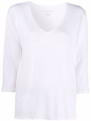 Majestic Filatures V-neck long-sleeved T-shirt - White