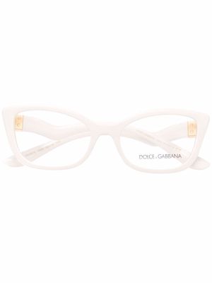 Dolce & Gabbana Eyewear polished oversize-frame glasses - White