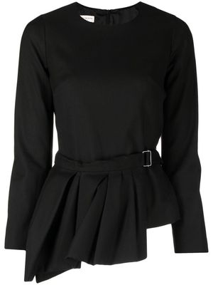 Dries Van Noten Pre-Owned 2010 round-neck belted blouse - Black