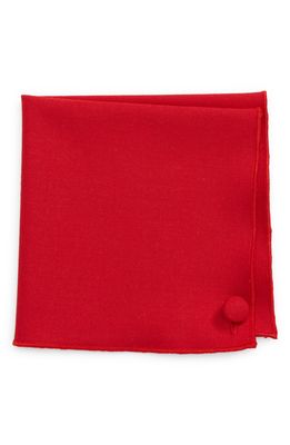 CLIFTON WILSON Sylvester Solid Red Wool Pocket Square