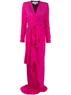 Redemption draped long-sleeve silk gown - Pink