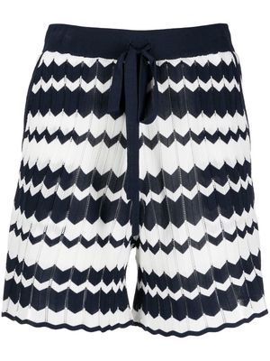 P.A.R.O.S.H. chevron pattern knitted shorts - Blue