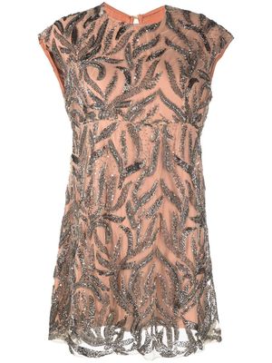 Parlor flared beaded dress - Gold