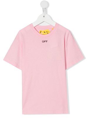 Off-White Kids logo-print cotton T-shirt - Pink