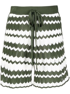 P.A.R.O.S.H. chevron pattern knitted shorts - Green