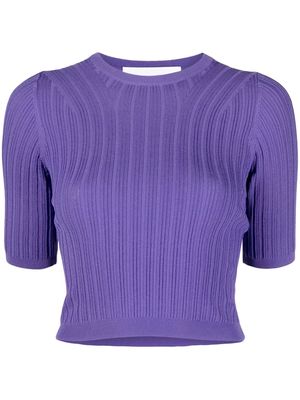 REMAIN ribbed-knit cropped top - Purple