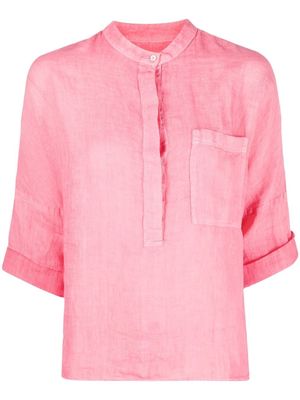 120% Lino three-quarter length sleeve shirt - Pink