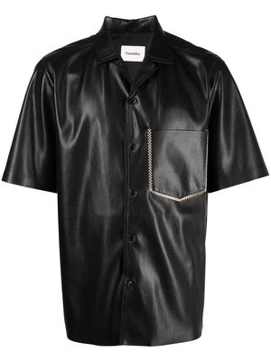 Nanushka short-sleeved faux-leather shirt - Black