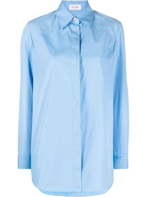 Salvatore Ferragamo long-sleeve cotton shirt - Blue