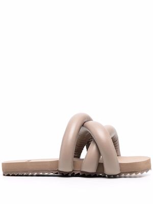 yume yume Tyre faux-leather slides - Neutrals