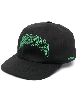 Raf Simons 'Grim Crawler' embroidered cap - Black