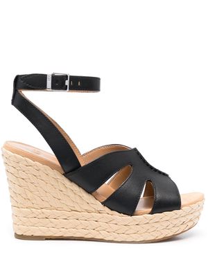 UGG braided-wedge heeled sandals - Black