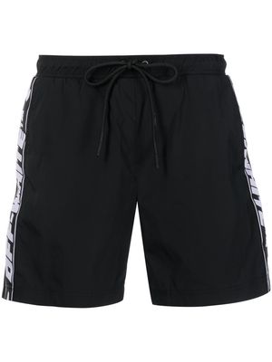 Off-White logo-tape swim shorts - Black