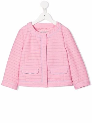 Simonetta striped cotton-blend jacket - Pink