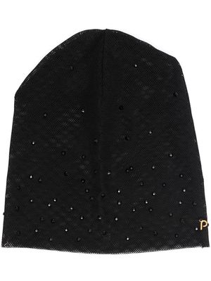 Parlor crystal-embellished mesh hat - Black