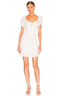 BCBGeneration Puff Sleeve Dress in White