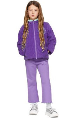 Mardi Mercredi Les Petits Kids Purple Double Face Fleece Zip-Up Jacket