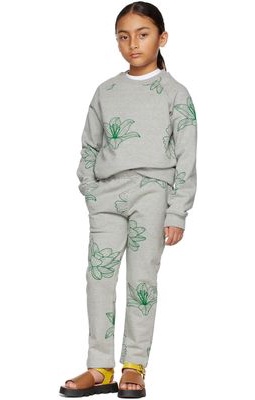 Mardi Mercredi Les Petits Kids Grey & Green All Flower Sweatshirt