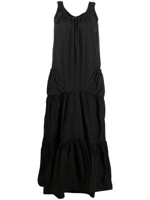 Plan C sleeveless tiered maxi dress - Black