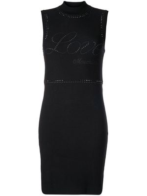 Love Moschino gem-logo sleeveless midi dress - Black